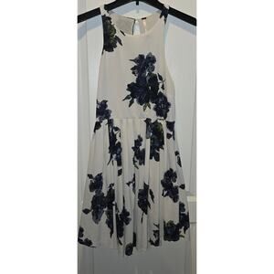 Free People Cloud Combo Floral "Flutter By" Pleated Mini Dress SZ 4